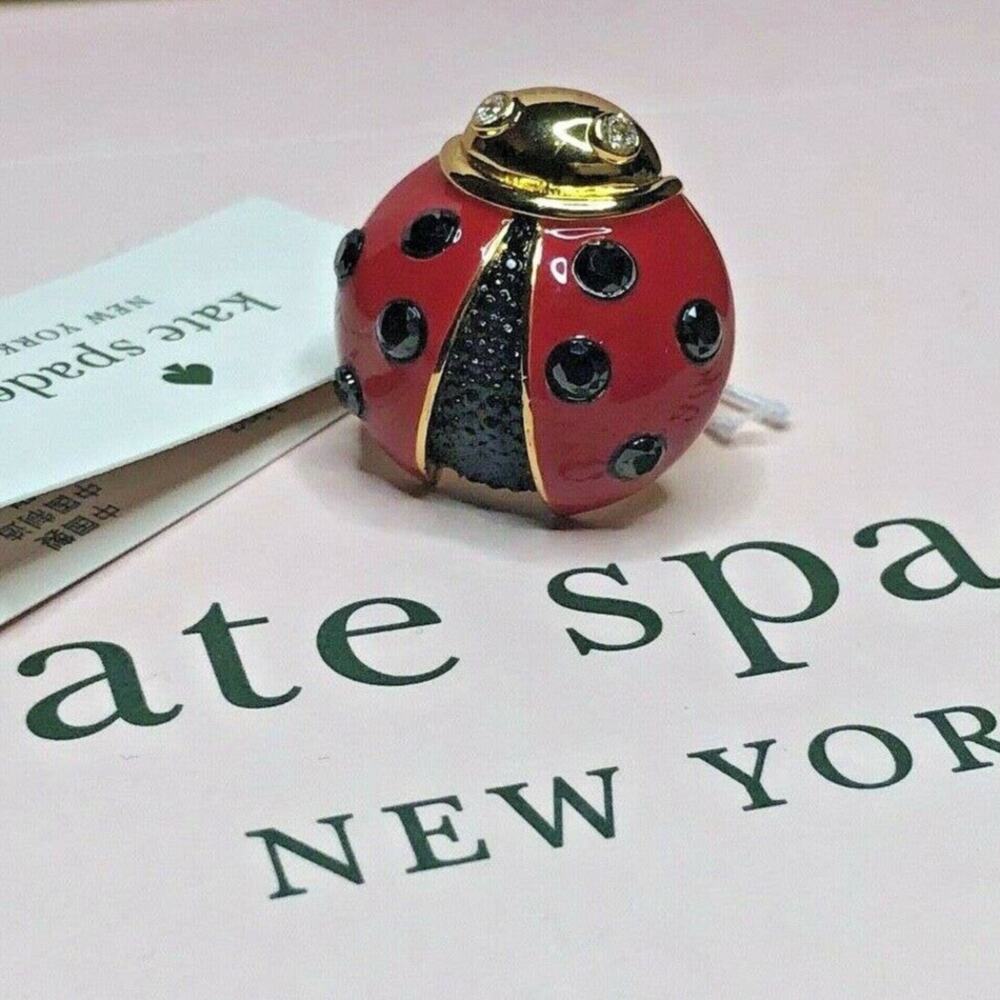 Kate Spade Ladybug Ring Gold Tone Size 5 - Picture 2 of 11